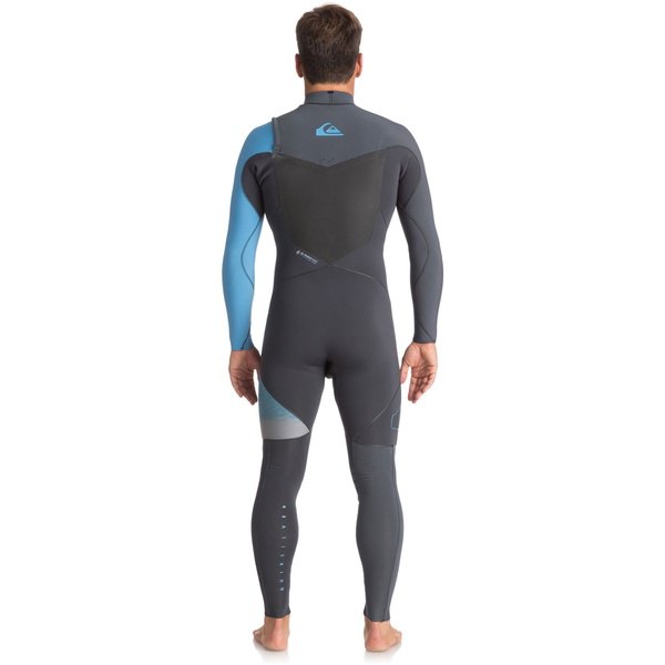 Quiksilver Highline Plus 3/2mm Chest Zip Wetsuit GUN METAL / SEA BLUE EQYW103049